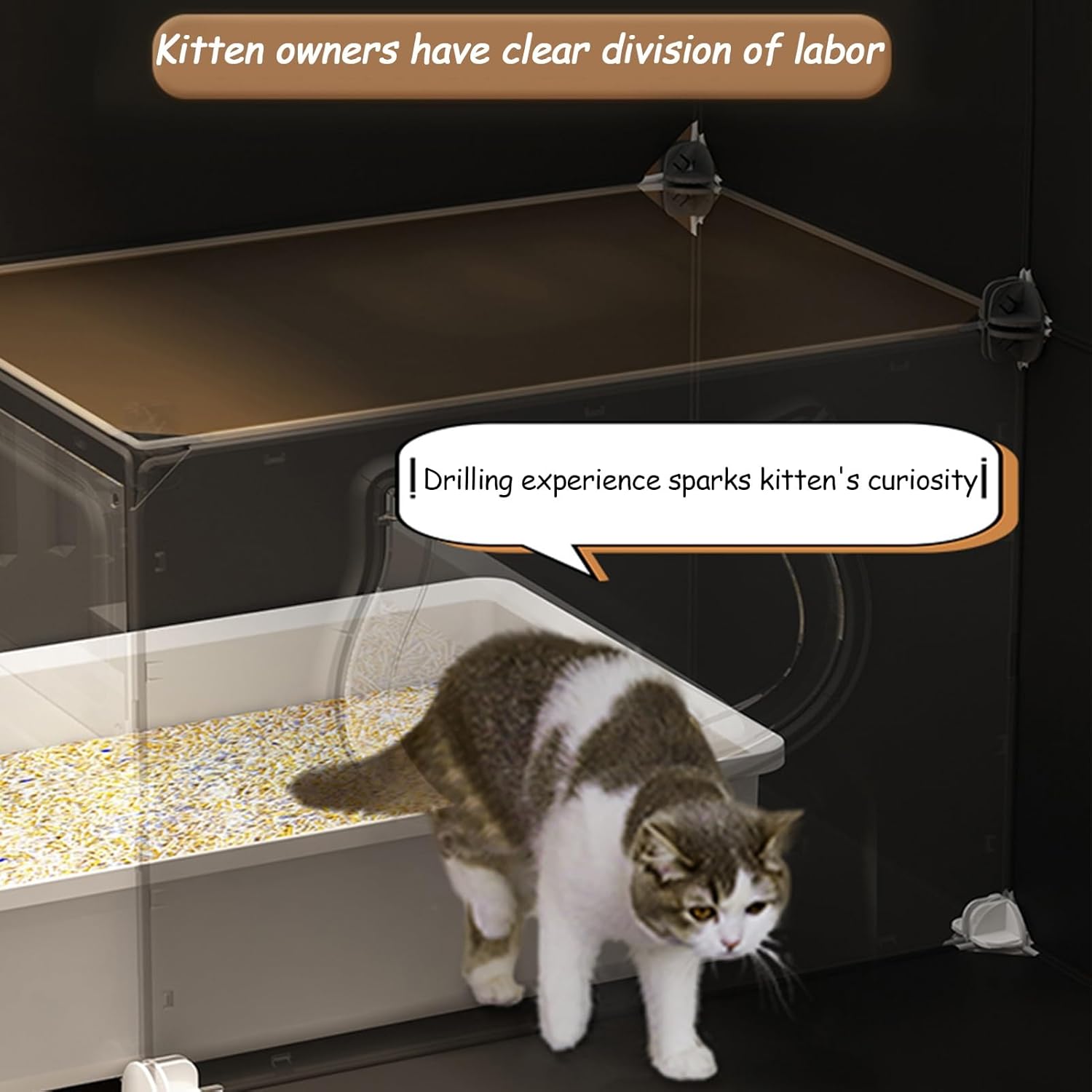 Cat Cage with Cat Litter Box, Large 2/3 Tier Cat Playpen Cat Kennels U8804