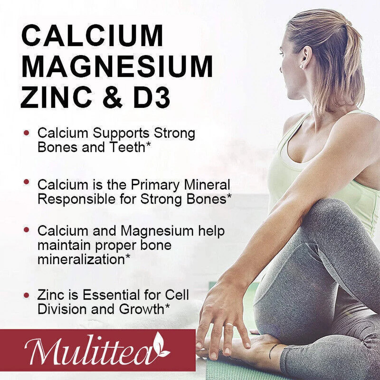60 Vegetarian Tablets Zinc Calcium Magnesium Vitamin D Supplement N4160