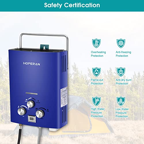 Blue 1.6GPM 6L Portable Propane Tankless Water Heater A1364
