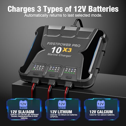 30A 12V Waterproof Onboard Battery Charger for SLA/AGM, Lithium, Calcium & Deep-Cycle Battery L644278