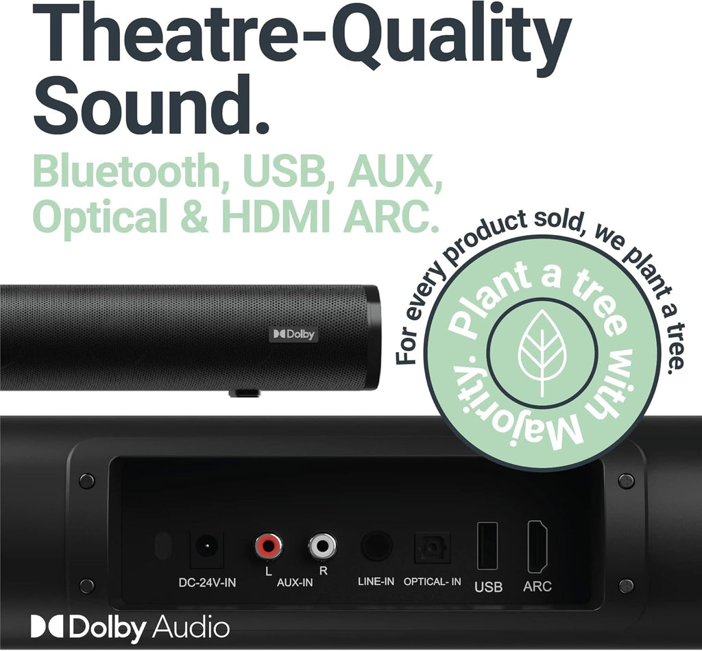 5.1 Dolby Audio Surround Sound System with Soundbar and Wireless Subwoofer G63876