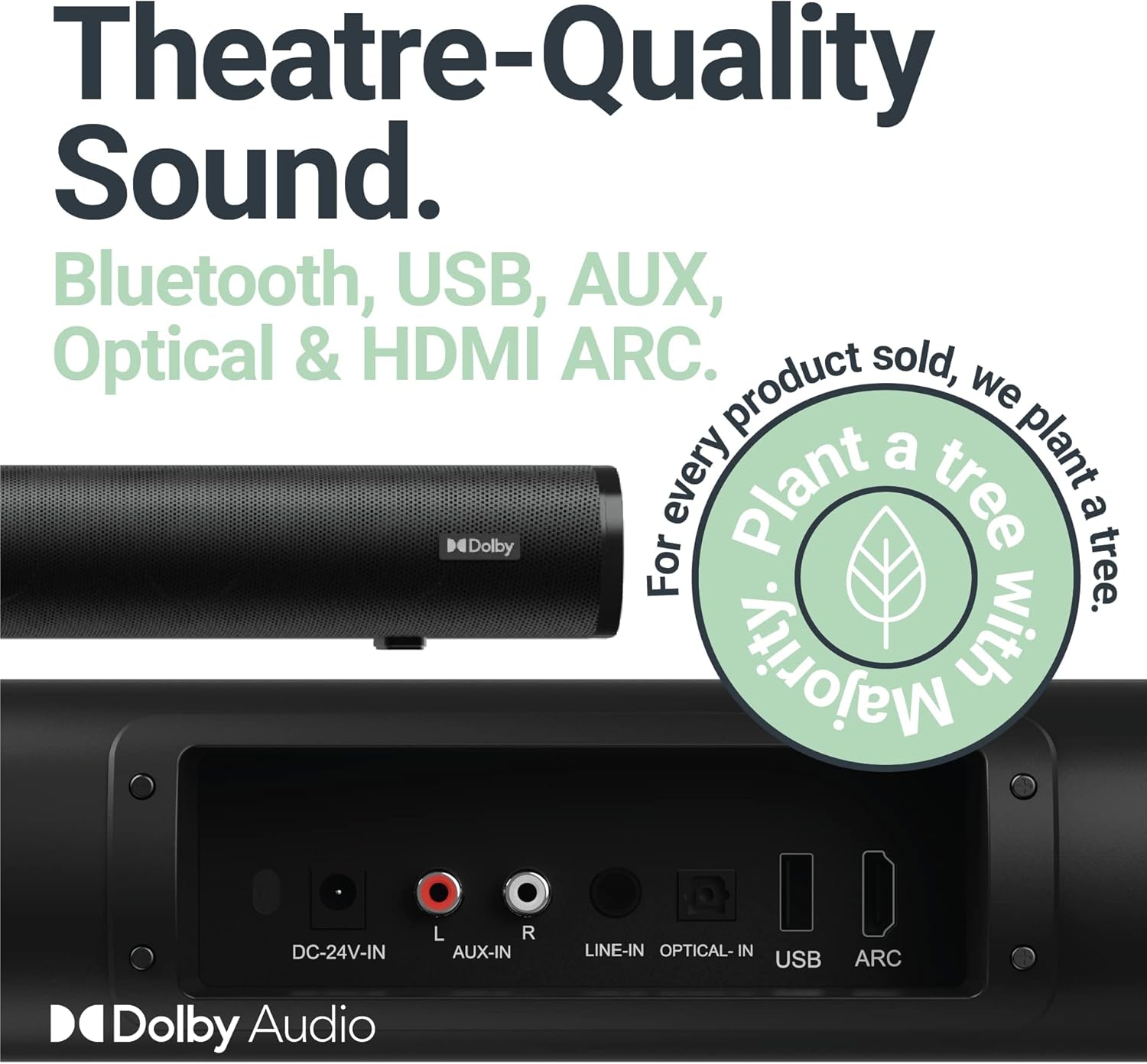 5.1 Dolby Audio Surround Sound System with Soundbar and Wireless Subwoofer G63876