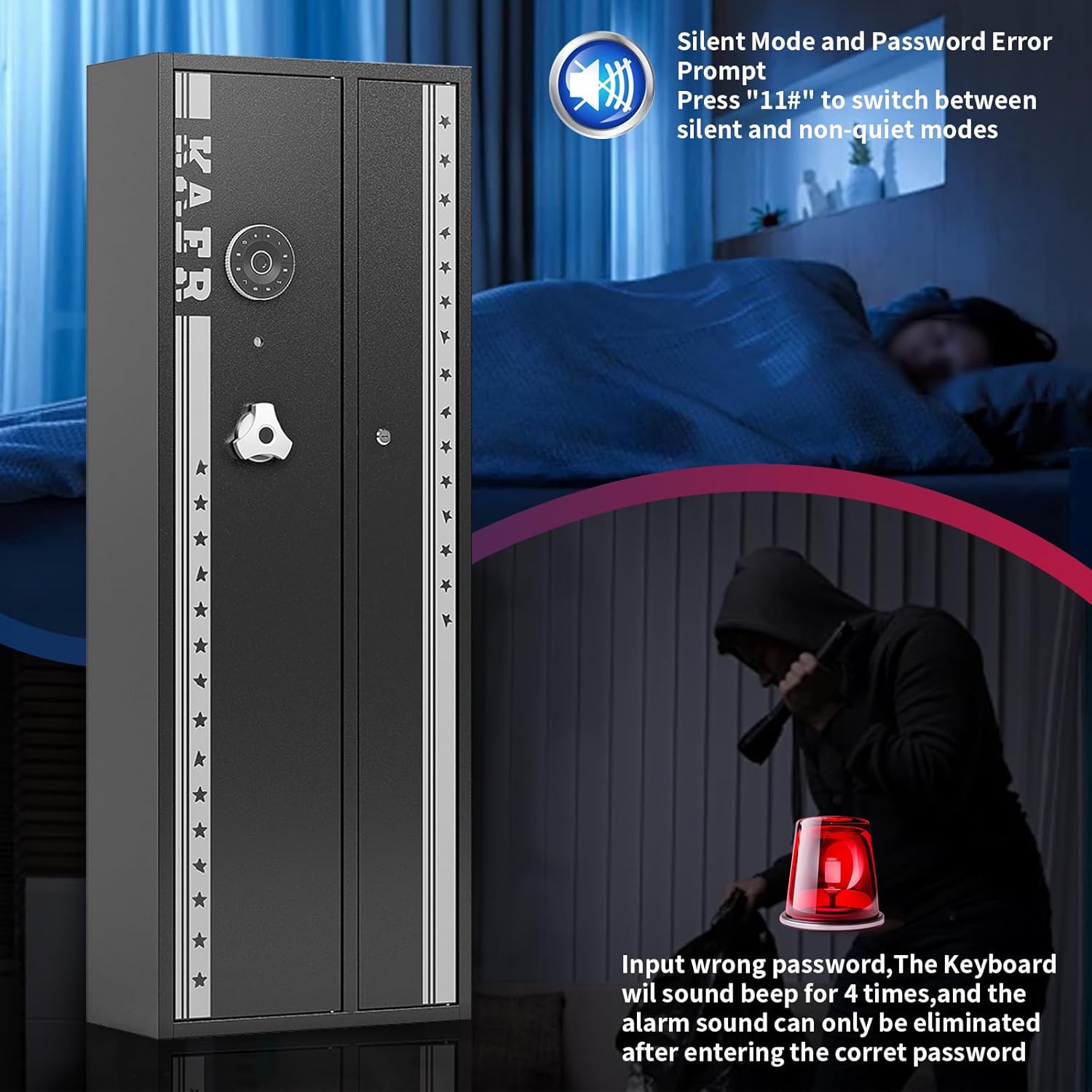 4-5 Gun Safe with Removable Shelf and Gun Rack L72345