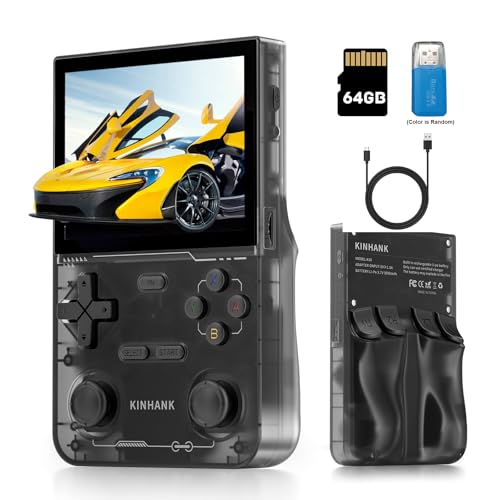 Retro Handheld Game Console with 64GB TF Card, 3.5 Inch IPS Screen Black C84244