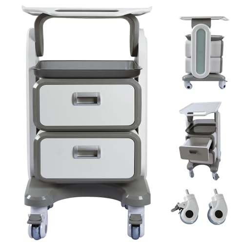 Medical Trolley Cart with Drawers, Rolling Cart with Wheels and Trays, Mobile Utility Cart H83636