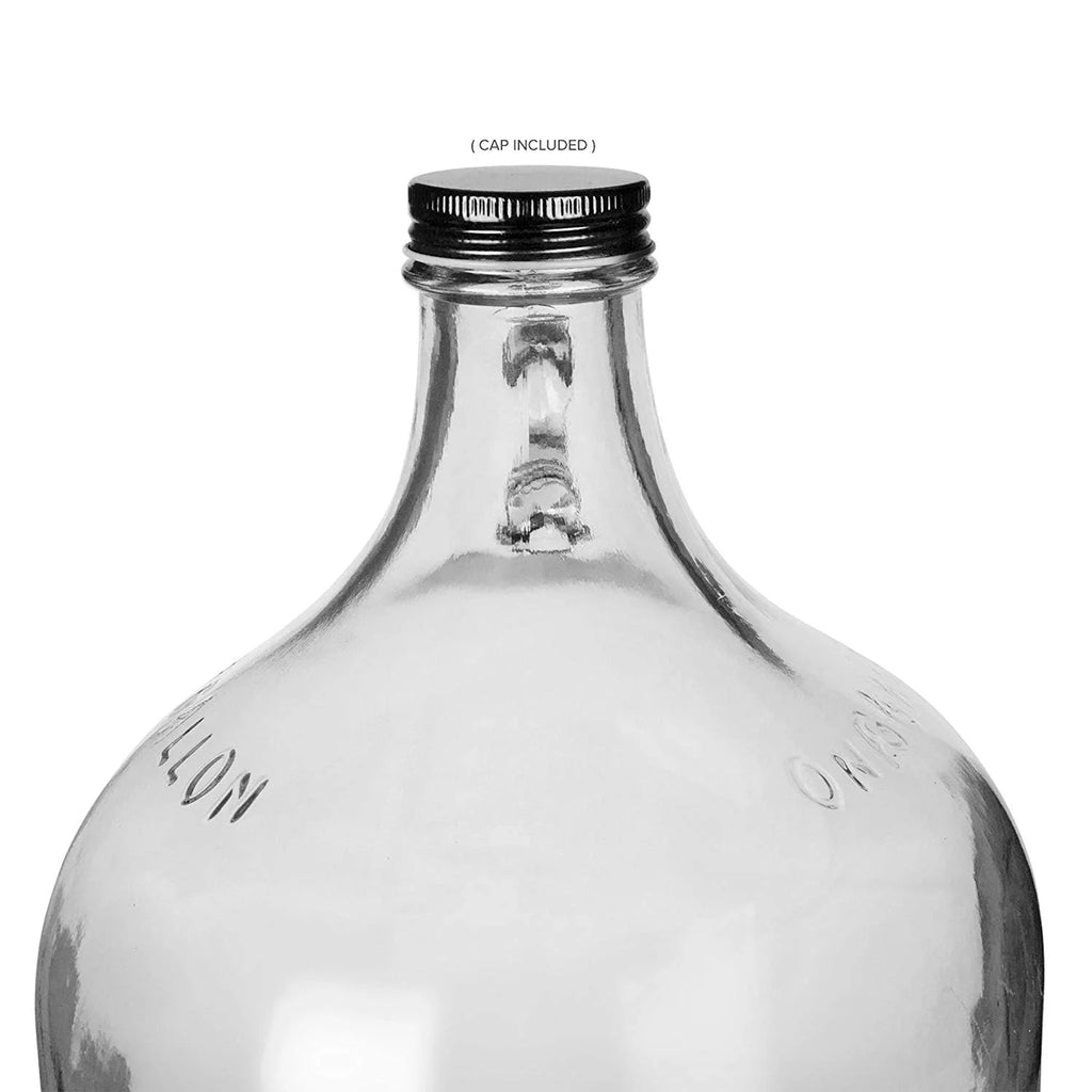 One Gallon Glass Jug with Black Metal Screw Cap (Set of 8) D90491