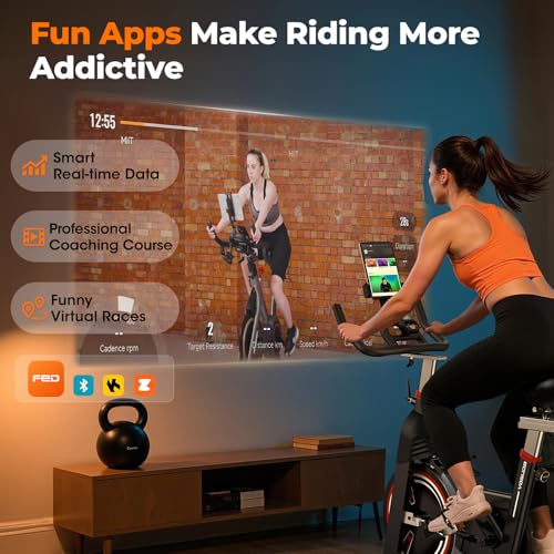 Magnetic Exercise Bike 350 lbs Weight Capacity Indoor Cycling Bike Stationary with Comfortable Seat Cushion Silent Belt Drive H75729