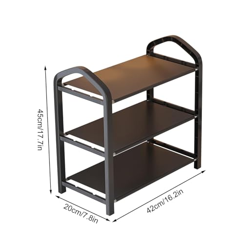 3 Tier Stainless Steel Shoe Rack (black) M166