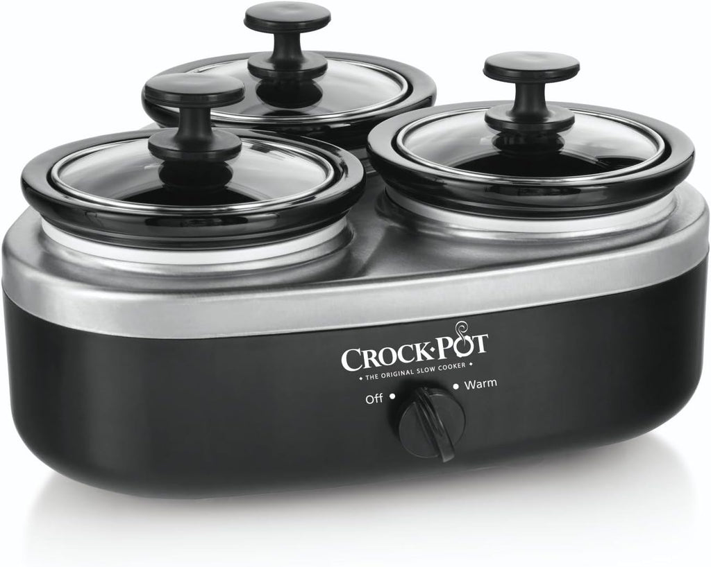 16-Ounce Silver and Black Slow Cooker Q85012