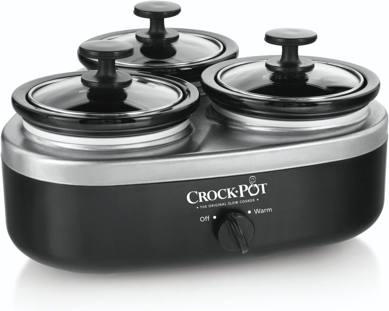 16-Ounce Silver and Black Slow Cooker Q85012