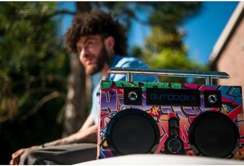 Retro Bluetooth Boombox with Rechargeable Lithium Battery and Carrying Strap A2706
