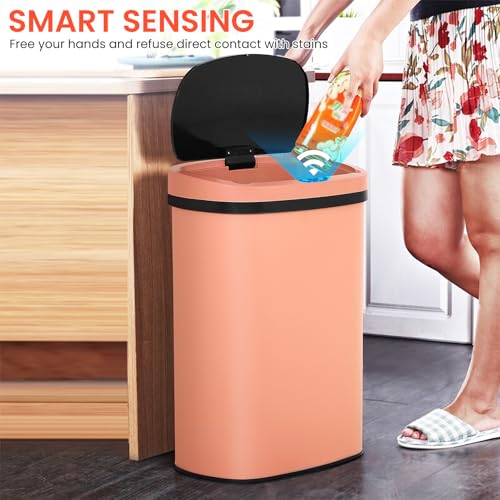 13-Gallon Stainless Steel Automatic Motion Sensor Trash Can J496