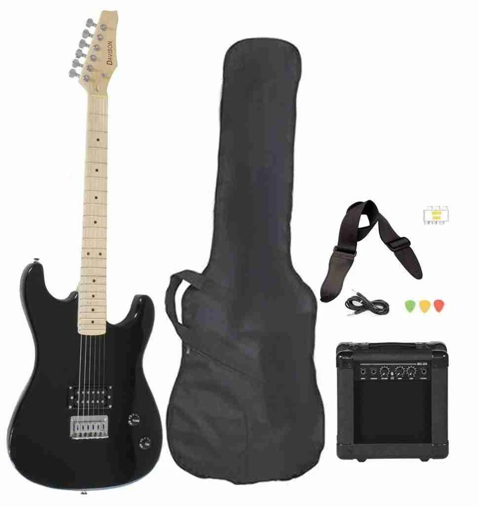 Black Electric Guitar with Amp and Case L40879