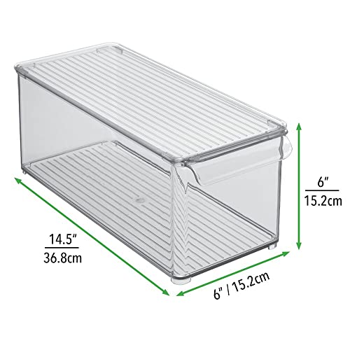 Clear Plastic 2 Pack Food Storage Container Bin with Lid M709