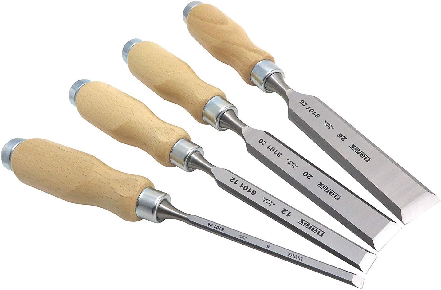 4 pc set 6mm 12mm 20mm 26mm Woodworking Chisels I8873