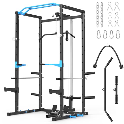 Power Cage Squat Rack with Cable Crossover System A752