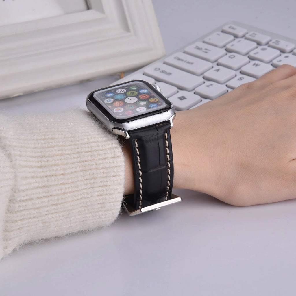 Khaki Leather Band 49mm 44mm 45mm 42mm Wristband N522422