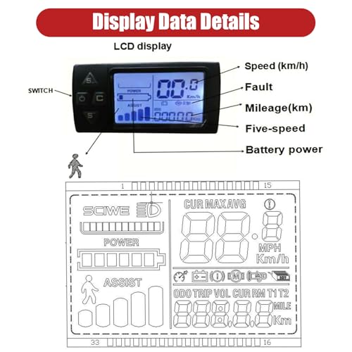 26" 350W 36V Front Wheel Electric Bike Conversion Kit with LCD Display O888