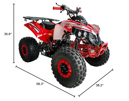 125cc ATV with Reverse Double Headlights Led Gas 4 Wheeler (Green) - Extra Large L9677