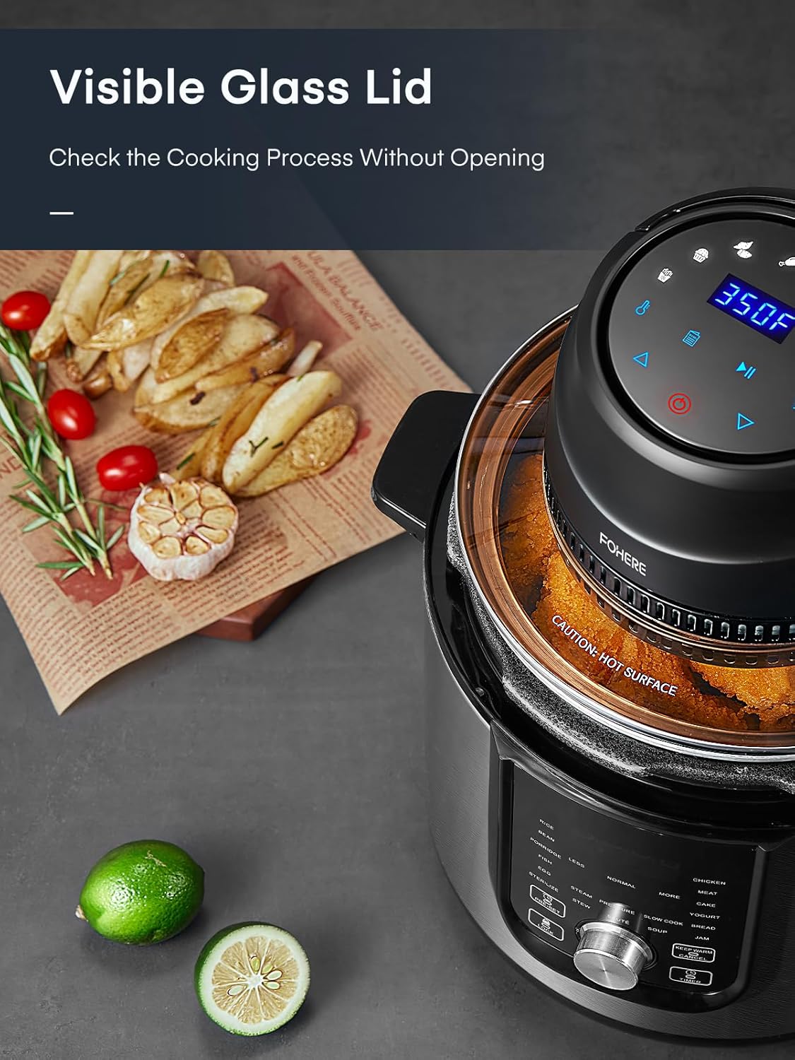 7 in 1 Air Fryer Lid for Instant Pot 6Qt/8Qt with LED Touchscreen D881