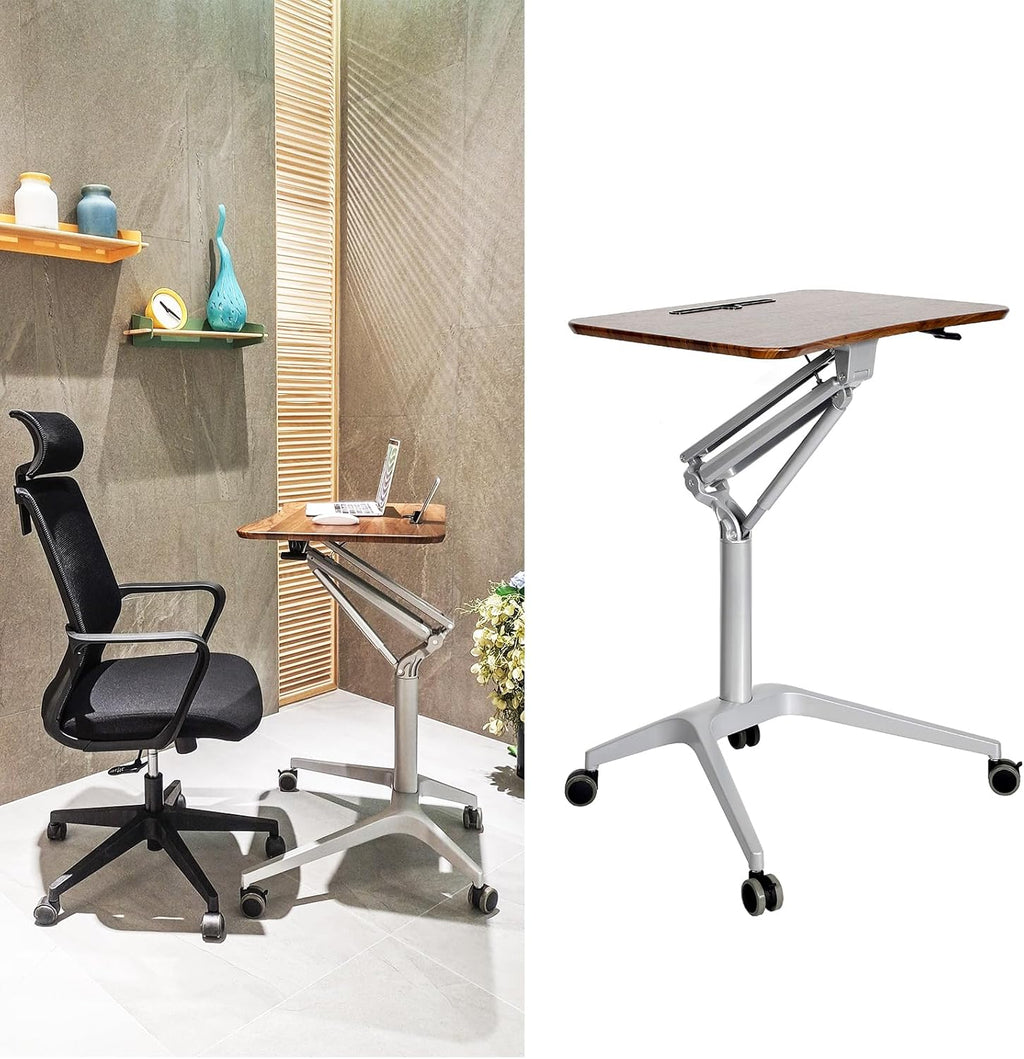Adjustable Height Rolling Laptop Stand Desk with Wheels A54630
