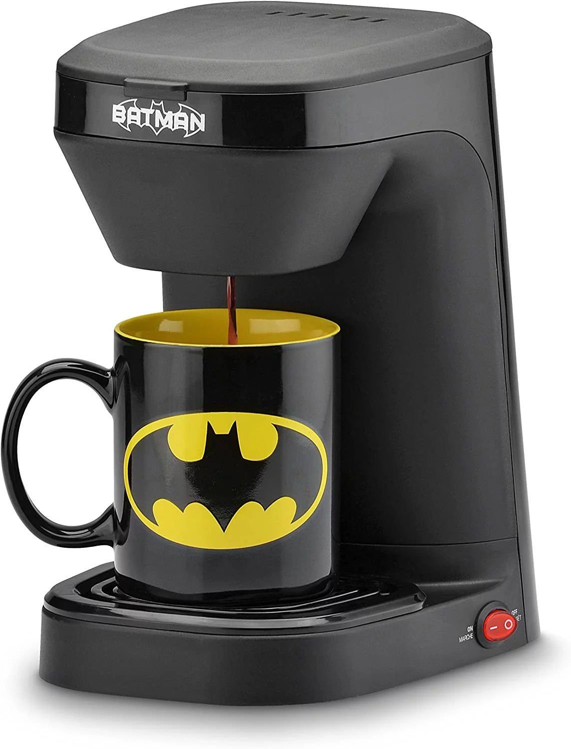 Batman Single Serve Coffee Maker, 12 oz, Black/Yellow B35290