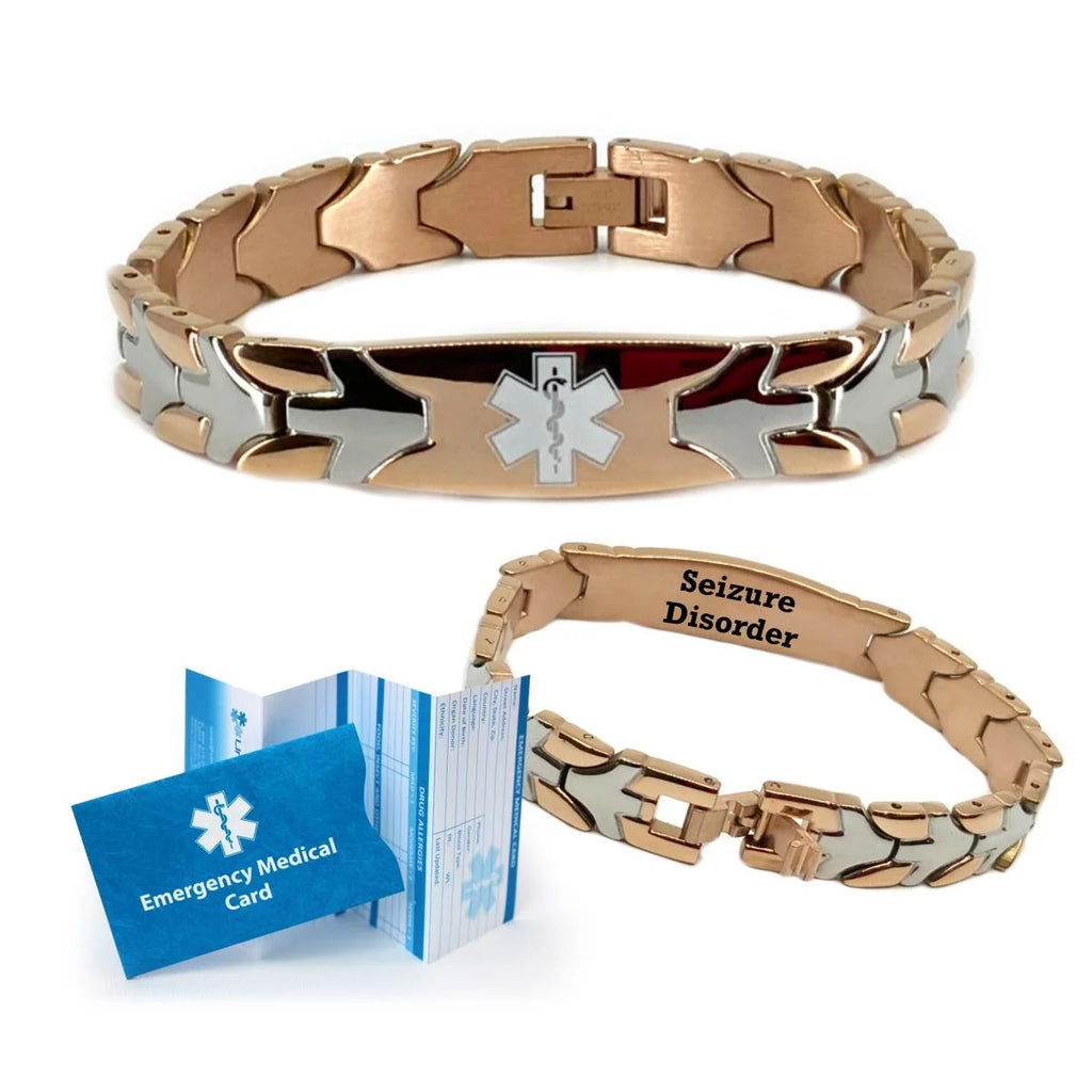 Rose Gold Chevron Arrow Design Medical Alert Bracelet U27499