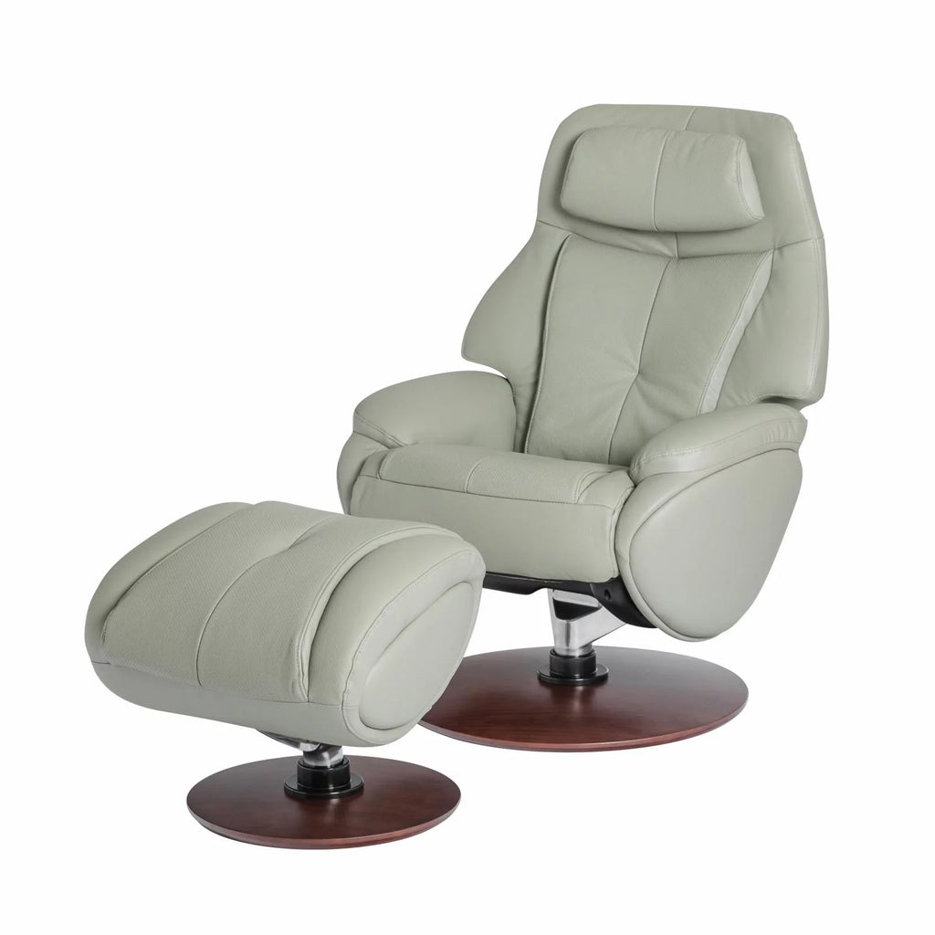 Leather Pedestal Recliner with Ottoman D810576