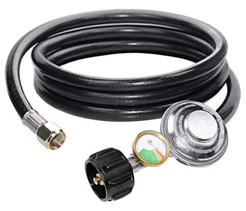 6 Feet Propane Regulator Hose with Tank Gauge, 3/8" Female Flare Nut X867824