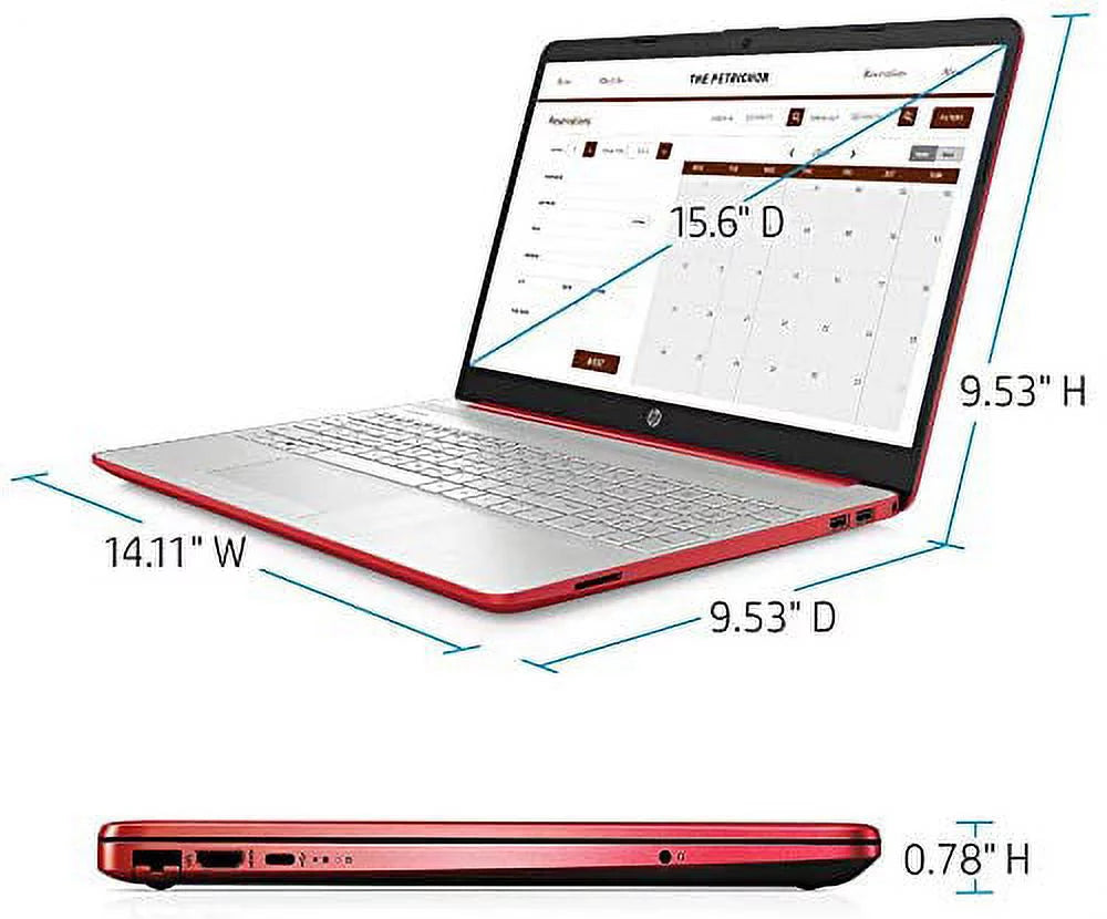 15.6" HD Display Intel Pentium Silver N5000 8GB RAM 256GB SSD Scarlet Red Laptop M7719