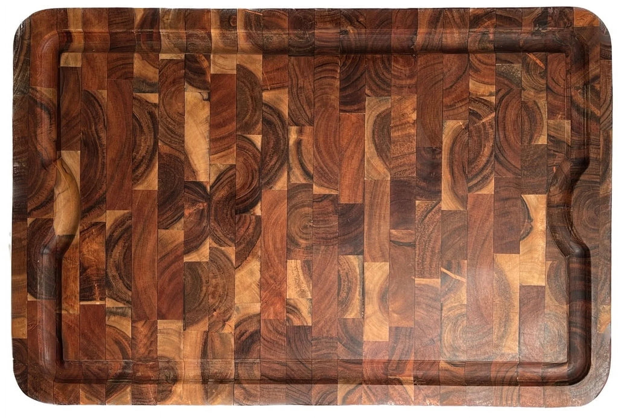Organic End-Grain Hardwood Acacia Cutting Board with Juice Groove, 24 x 16 x 1 T33390