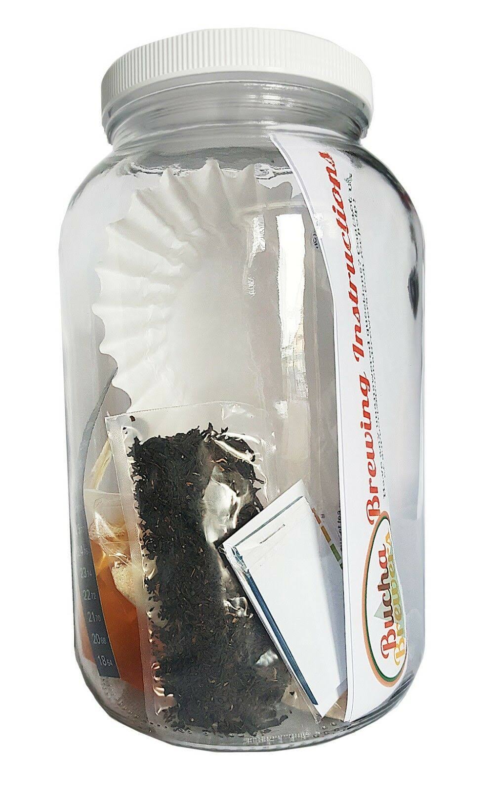 Kombucha Starter Kit with SCOBY, Starter Tea, Organic Sugar, Gallon Glass Jar with Lid T12499