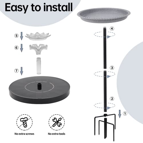 Solar Powered Bird Bath with Fountains Z35666