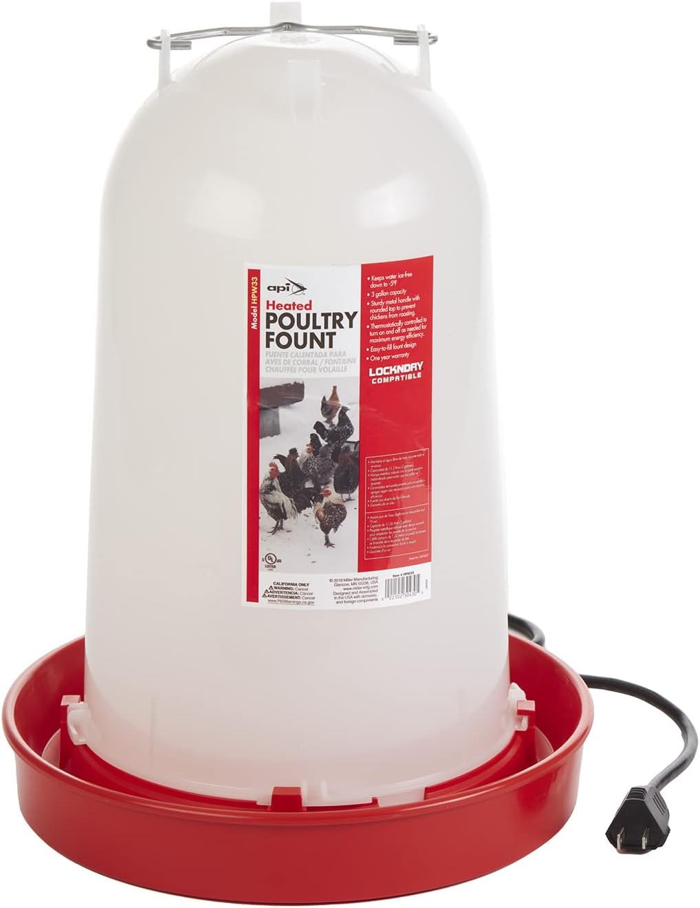 Heated Poultry Waterer 3 Gallon T16605
