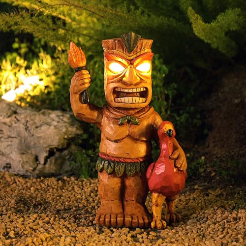 Solar Powered Tiki Figurine with Light D720