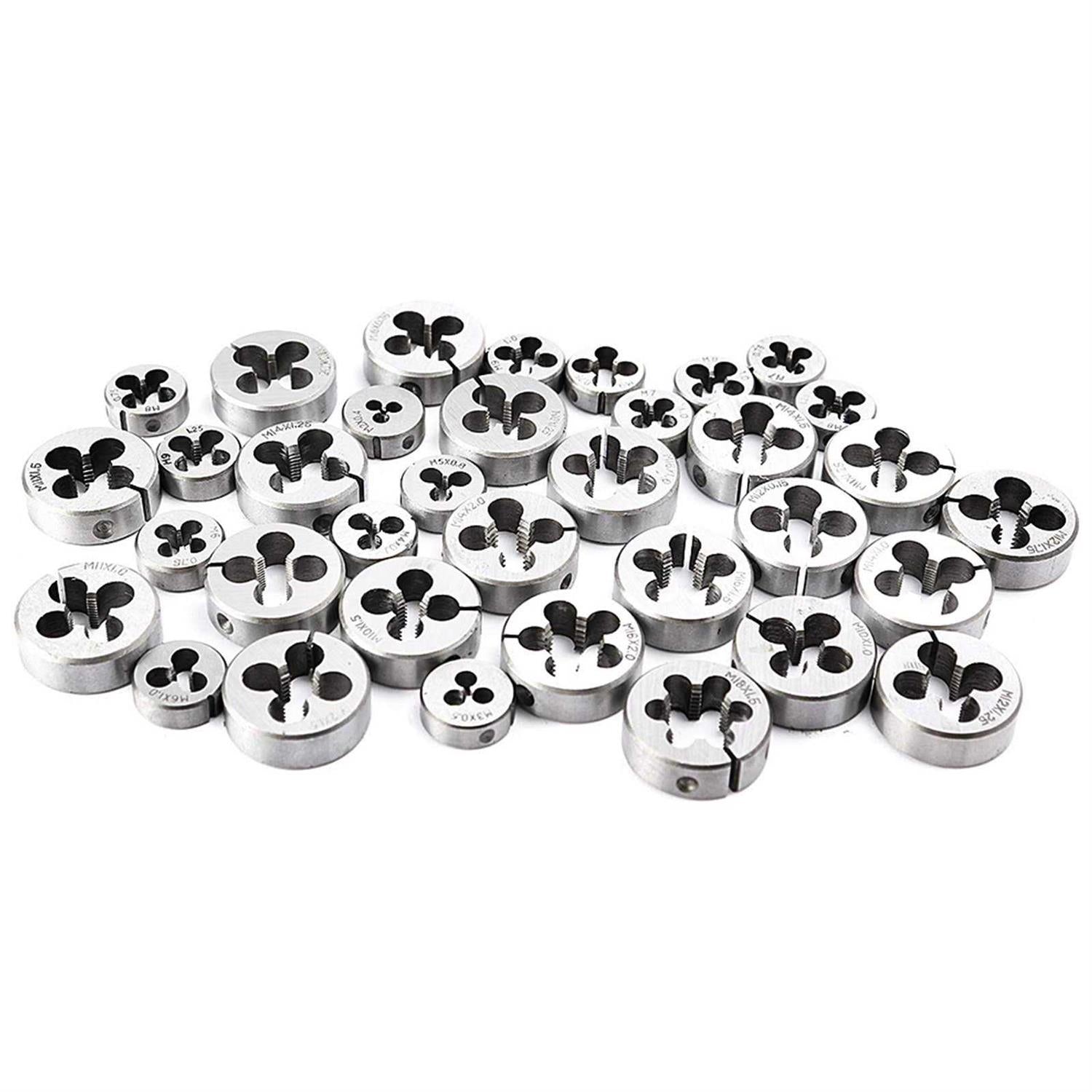110 Pcs Metric Tap and Die Set M2-M18 Tungsten Steel Titanium with Storage Case L535007