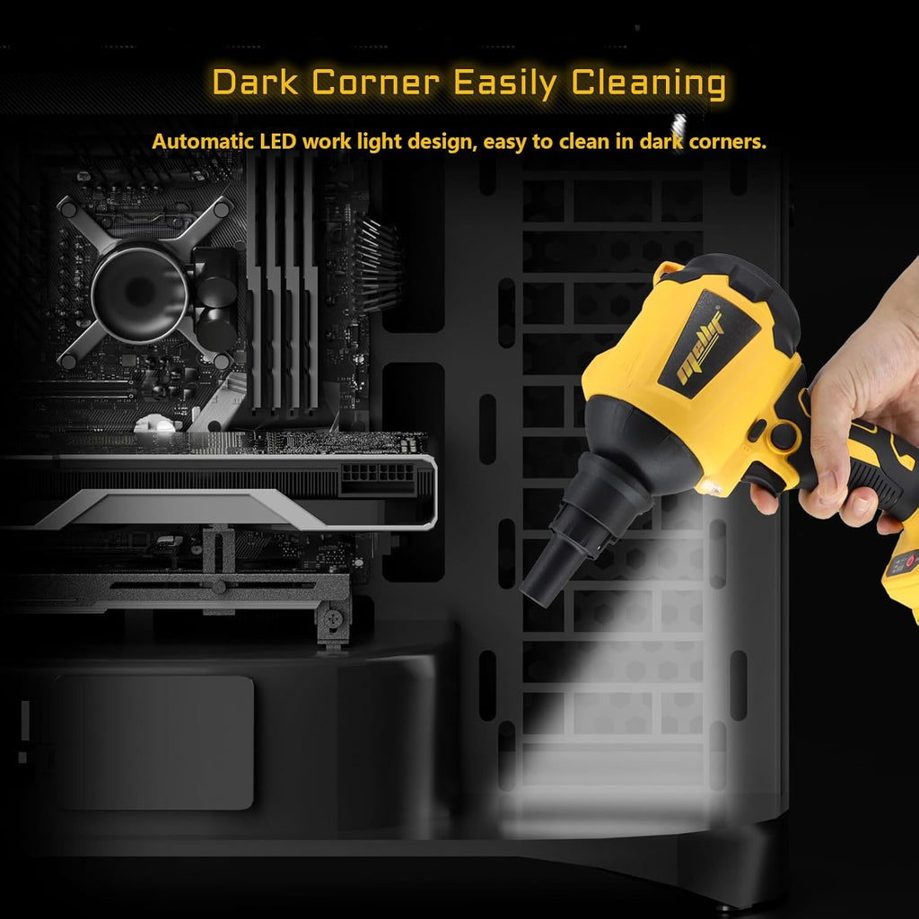Cordless Air Pump Air Duster for Dewalt 20V Battery, Handheld Brushless Compressed Air Mattress Pump Air Blower with 3 Speeds & 7 Nozzles L25618