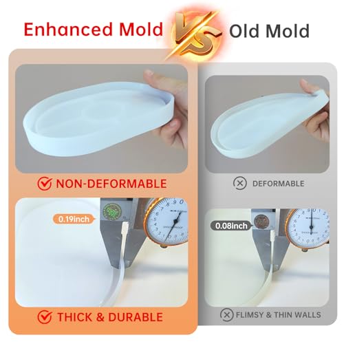 3 Pcs Silicone Rectangle Resin Molds W338174