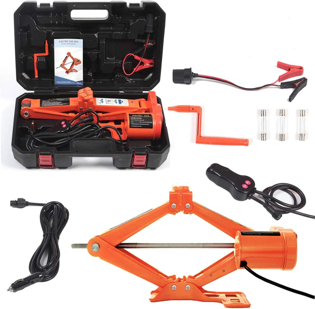 3 Ton 12V Electric Scissor Lift Jack Set with Double Saddles K703