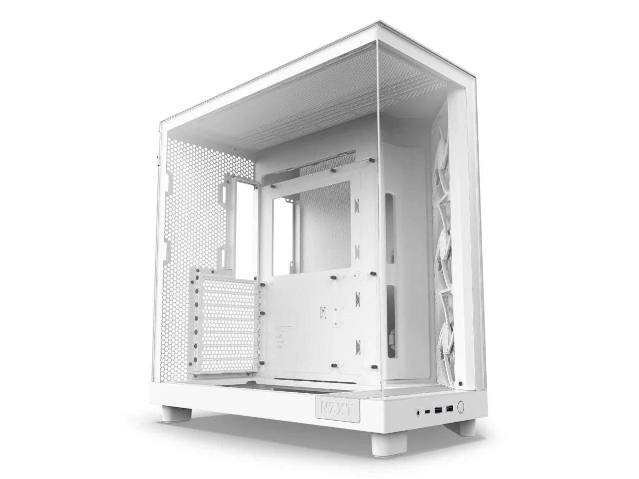 White Compact Dual-Chamber Mid-Tower Airflow Case S854776