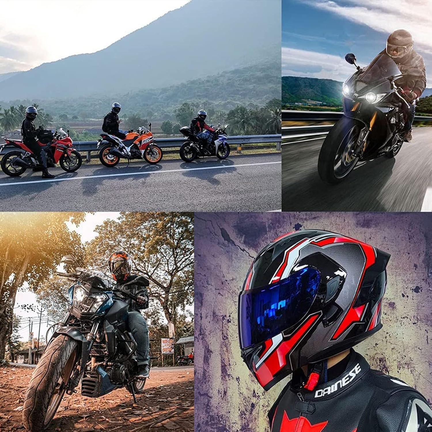 Full Face Flip Up Modular Dual Visor Motorcycle Helmet A303