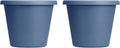 24 Inch Slate Blue Plastic Flower Pot Planter with Drainage Holes (2 Pack) X23779