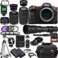 Mirrorless Cinema Camera with RF 24-105mm STM, RF 50mm f/1.8 STM, EF 75-300mm f/4-5.6 III, 420-800mm Lens, 128GB Memory, TTL Flash, Battery, Tripod X79652