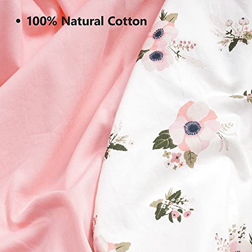 2 Pack Fitted Crib Sheet Set, 100% Solid Standard Natural Cotton, Standard 28”x 52”, White & Charcoal Gray K69761