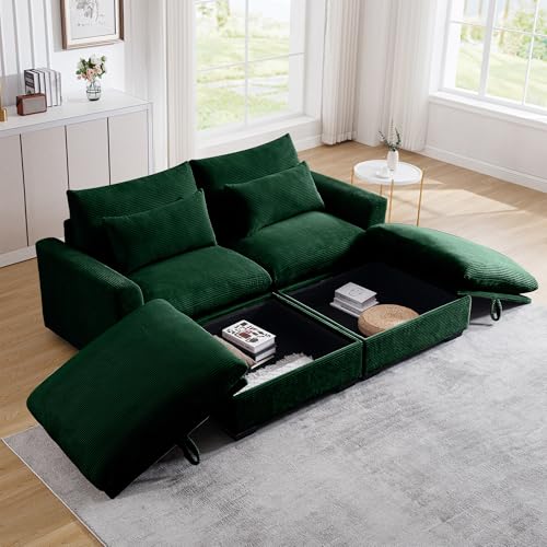 Brown Corduroy Ottomans for Modular Sectional Sofa Z11787