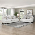 Cream Chenille Upholstered Couch and Loveseat Sets with 4 Accent Pillows Z7631