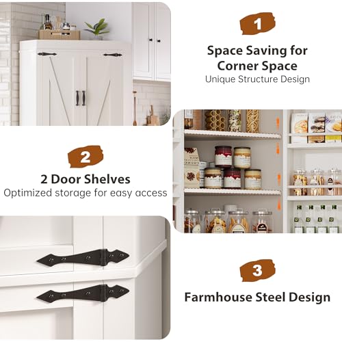 White 4 Door Tall Storage Cabinet G296