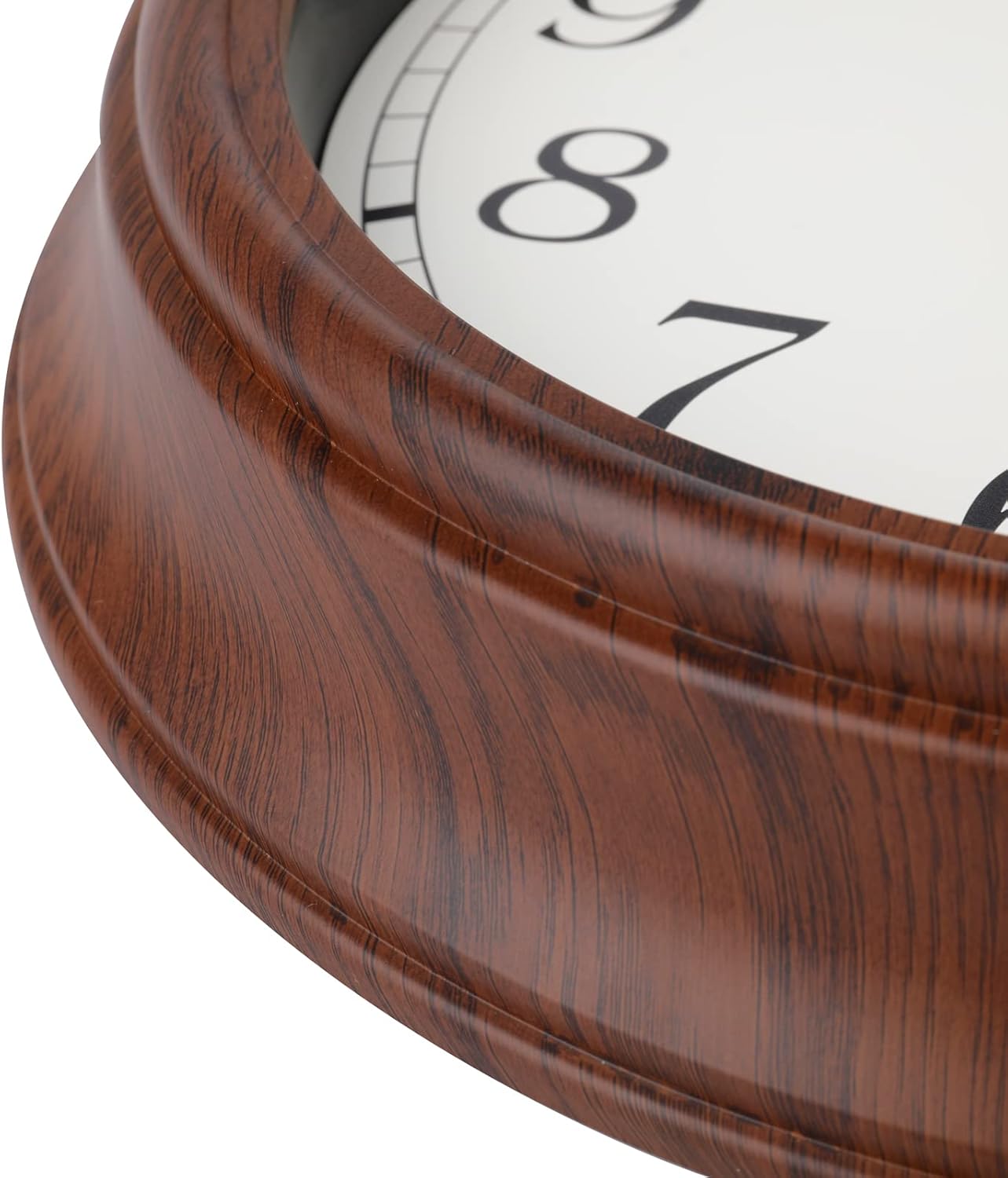 Brown 12 Inch Silent Non-Ticking Simulated Wood Wall Clock W12289
