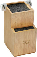 Bamboo 2-Tiered Knife Block with 2 Knife Sharpeners W1157
