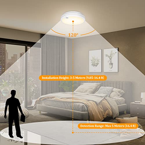 2-Pack Battery Operated Motion Sensor LED Ceiling Lights 3000K 400LM L3944